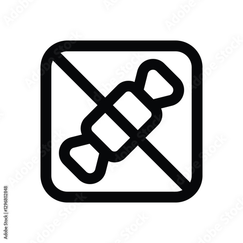 no candy line icon. Clean and minimalist vector icon for websites, mobile apps, presentations, and logos. Fully scalable and customizable for any project.