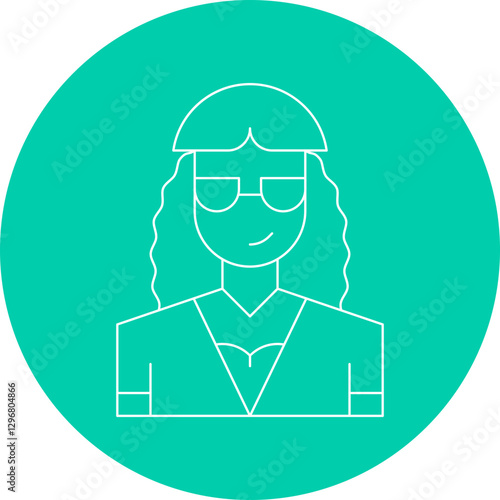 Stylist Female single vector icon illustration