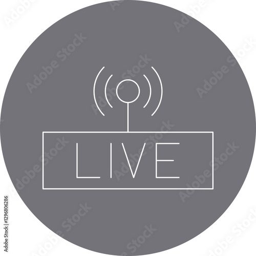 Live Streaming single vector icon illustration