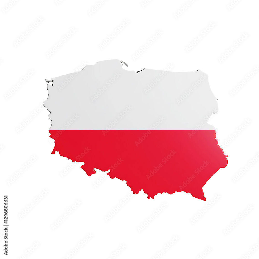 Poland Map with National Flag Overlay in 3D Design On Transparent Background
Poland Map with National Flag Overlay in 3D Design On Transparent Background