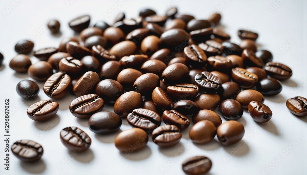 Close-up of freshly roasted coffee beans emphasizing glossy texture Close-up of freshly roasted coffee beans emphasizing glossy texture