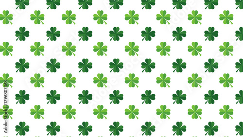 Vector Geometric St. Patricks Day Shamrock Background Set - 11 of 12