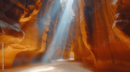 Majestic Antelope Canyon with Rays of Sunlight Illuminating Stunning Rock Formations