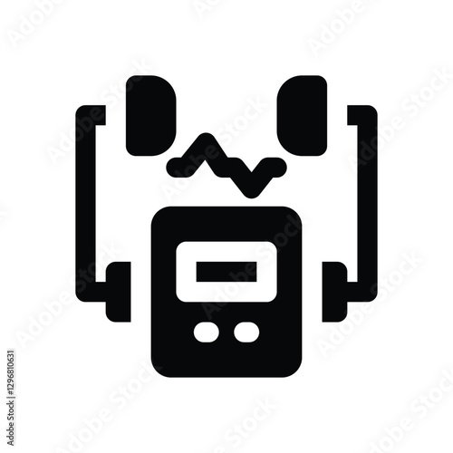 defibrillator glyph icon. Strong and solid vector icon for websites, mobile interfaces, presentations, and visual branding. High quality and easy to edit.
