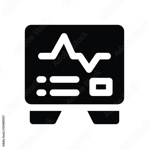 electrocardiogram glyph icon. Strong and solid vector icon for websites, mobile interfaces, presentations, and visual branding. High quality and easy to edit.