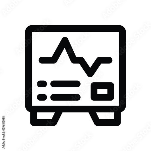 electrocardiogram line icon. Clean and minimalist vector icon for websites, mobile apps, presentations, and logos. Fully scalable and customizable for any project.