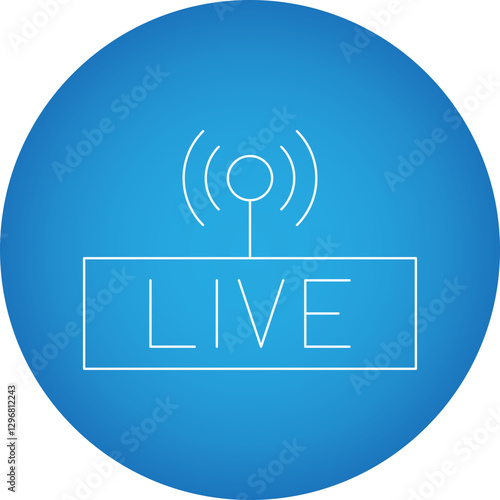Live Streaming single vector icon illustration