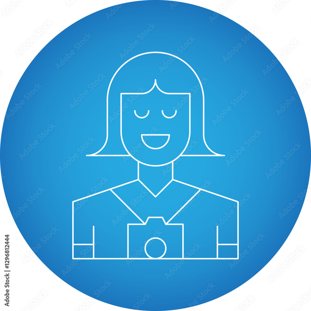 Photographer Female single vector icon illustration Photographer Female single vector icon illustration