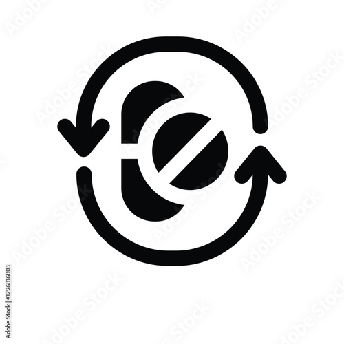 regenerative glyph icon. Strong and solid vector icon for websites, mobile interfaces, presentations, and visual branding. High quality and easy to edit.