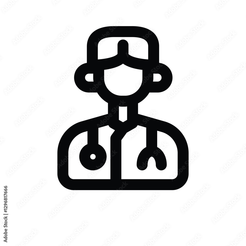 doctor line icon. Clean and minimalist vector icon for websites, mobile apps, presentations, and logos. Fully scalable and customizable for any project. doctor line icon. Clean and minimalist vector icon for websites, mobile apps, presentations, and logos. Fully scalable and customizable for any project.