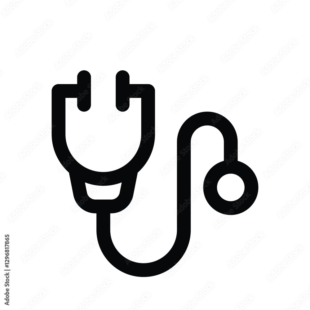 stethoscope line icon. Clean and minimalist vector icon for websites, mobile apps, presentations, and logos. Fully scalable and customizable for any project.