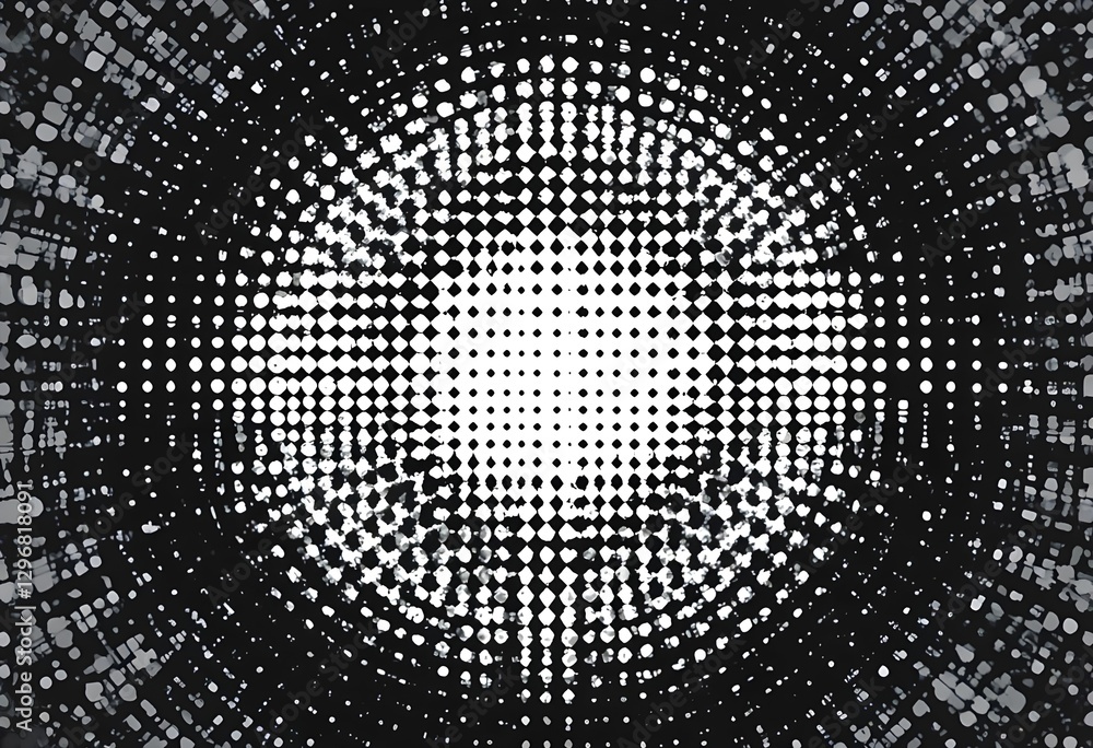 Grunge noise gradient texture. Dirty grain background. Dotted halftone overlay.