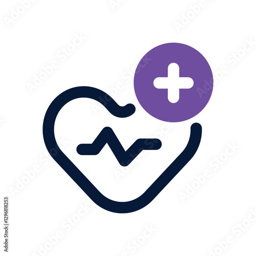 health heart dual tone icon. Sleek and modern vector icon for websites, mobile apps, marketing materials, and corporate design. Fully scalable and ready to use.