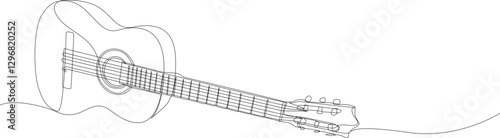 One Line Drawing of Guitar