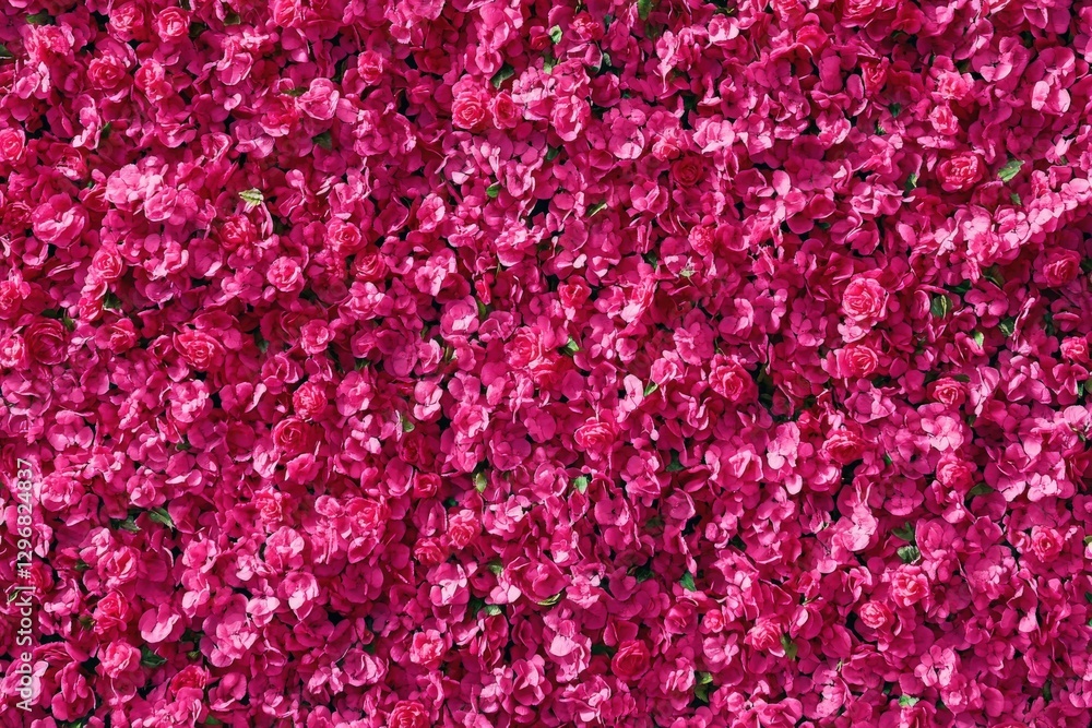 Obraz premium A large bunch of beautiful pink flowers are thriving on a bush