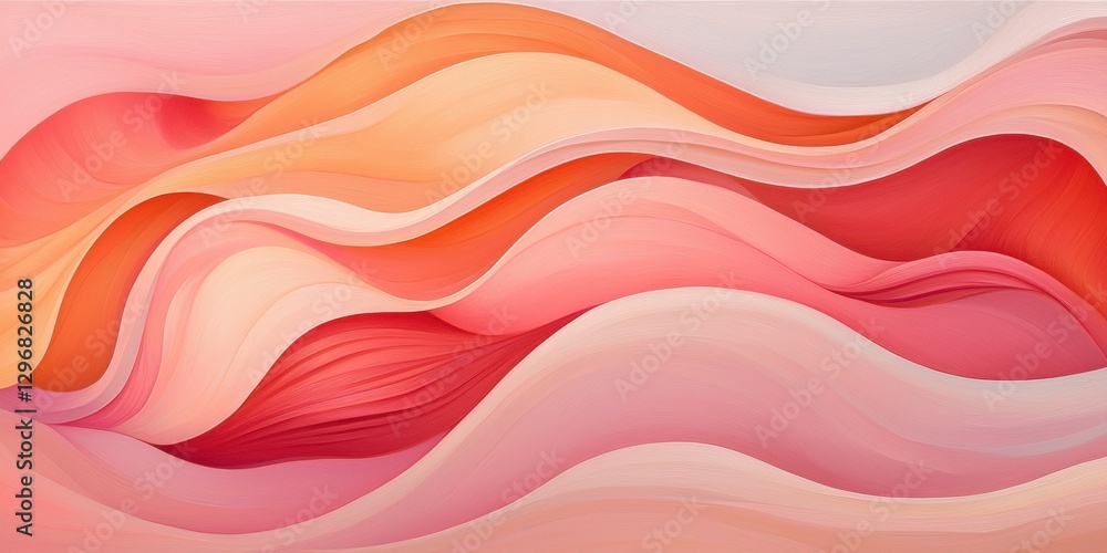 Obraz premium Dynamic abstract waves modern art gallery digital artwork creative space eye-level perspective visual harmony