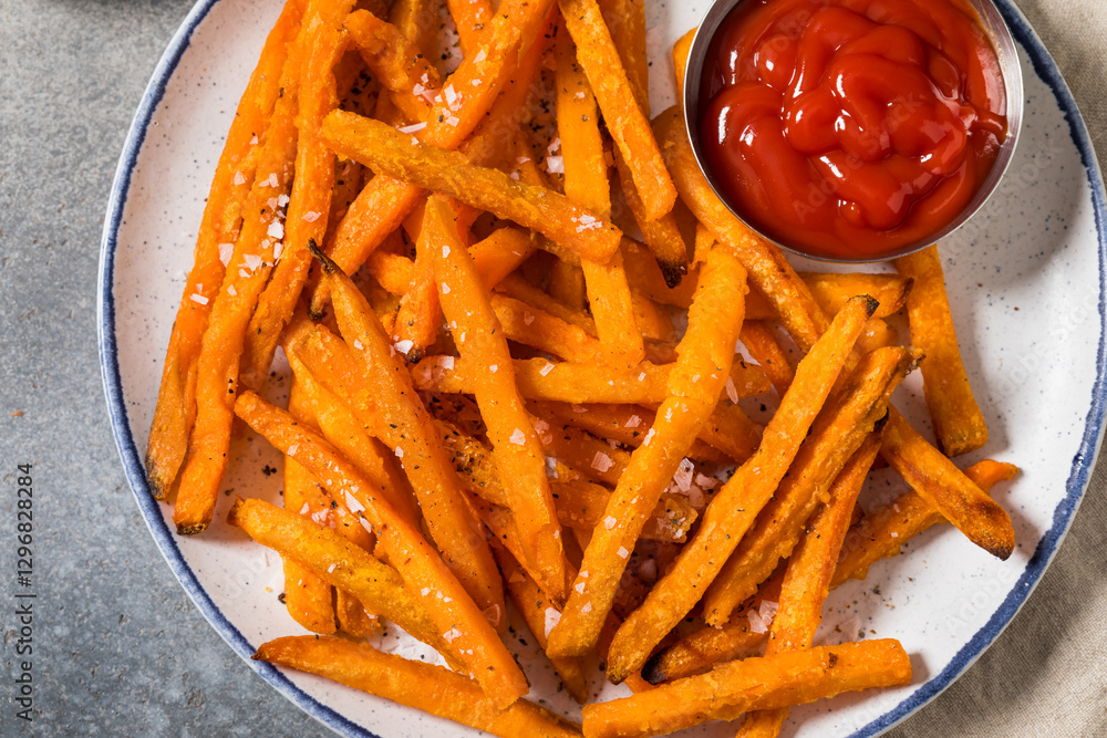 Fotografija Organic Orange Sweet Potato French Fries