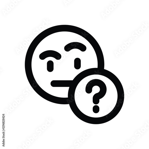 doubtful line icon. Clean and minimalist vector icon for websites, mobile apps, presentations, and logos. Fully scalable and customizable for any project.