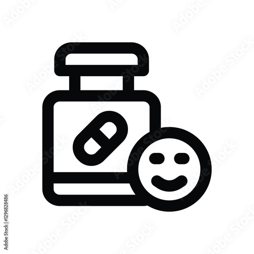 antidepressant line icon. Clean and minimalist vector icon for websites, mobile apps, presentations, and logos. Fully scalable and customizable for any project.