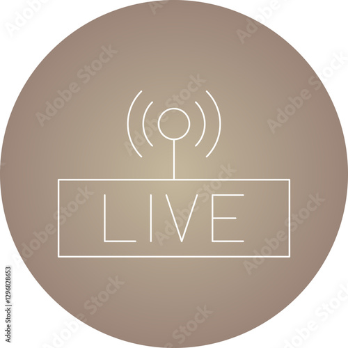 Live Streaming single vector icon illustration