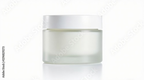White Frosted Glass Cosmetic Jar
