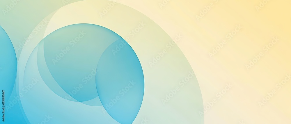 Minimalist Geometric Abstract Background Featuring Pastel Blue and Yellow Gradient Circles Creating a Calm and Soothing Atmosphere Minimalist Geometric Abstract Background Featuring Pastel Blue and Yellow Gradient Circles Creating a Calm and Soothing Atmosphere