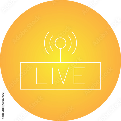 Live Streaming single vector icon illustration