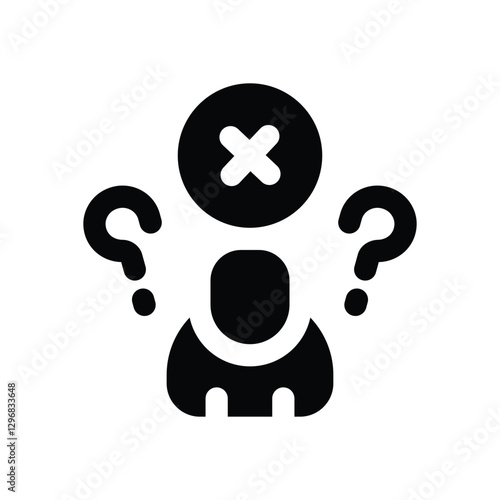 loneliness glyph icon. Strong and solid vector icon for websites, mobile interfaces, presentations, and visual branding. High quality and easy to edit.