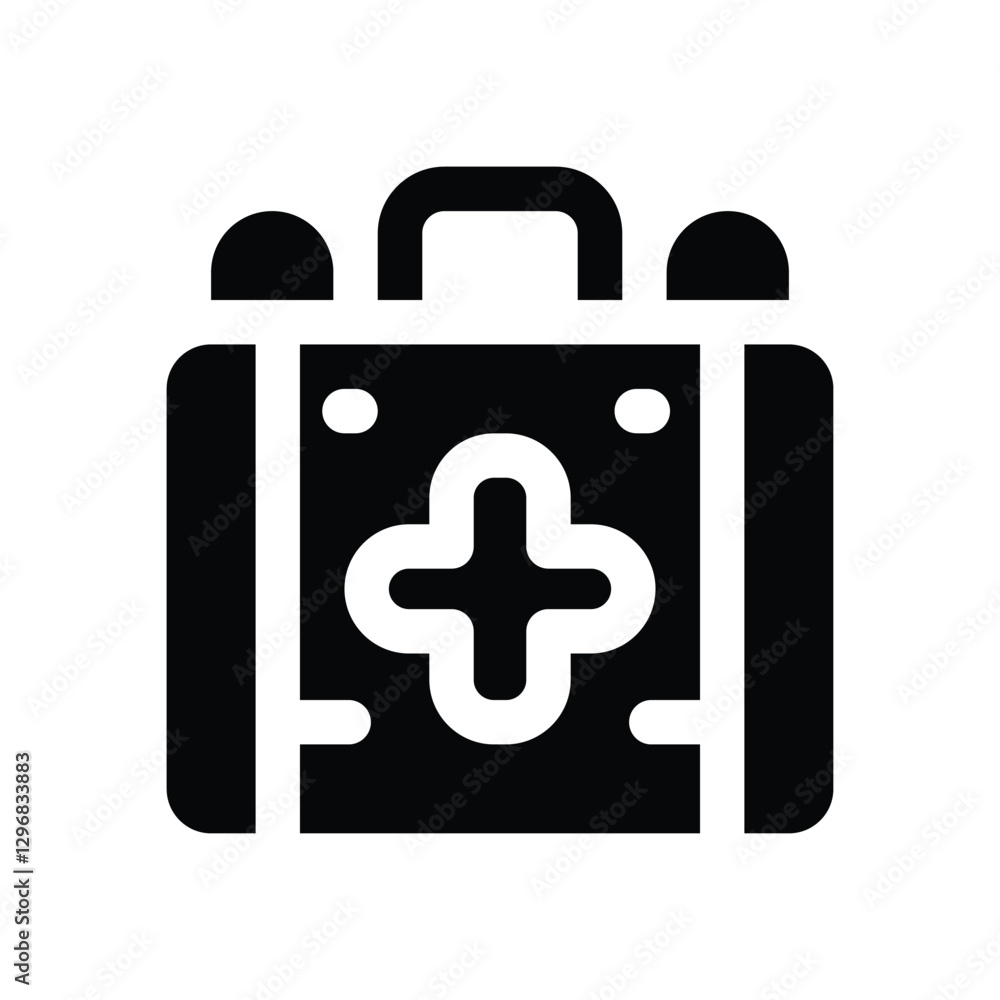 Obraz premium medical kit glyph icon. Strong and solid vector icon for websites, mobile interfaces, presentations, and visual branding. High quality and easy to edit.