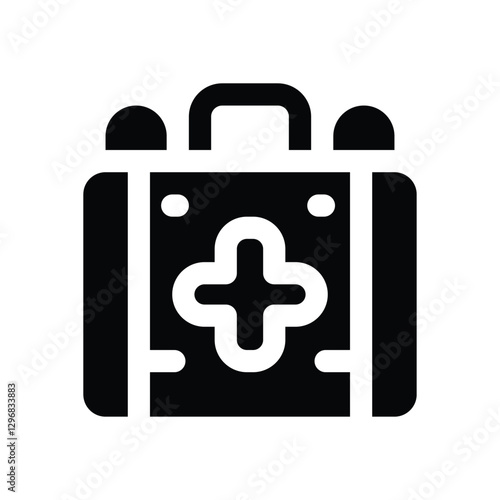 medical kit glyph icon. Strong and solid vector icon for websites, mobile interfaces, presentations, and visual branding. High quality and easy to edit.