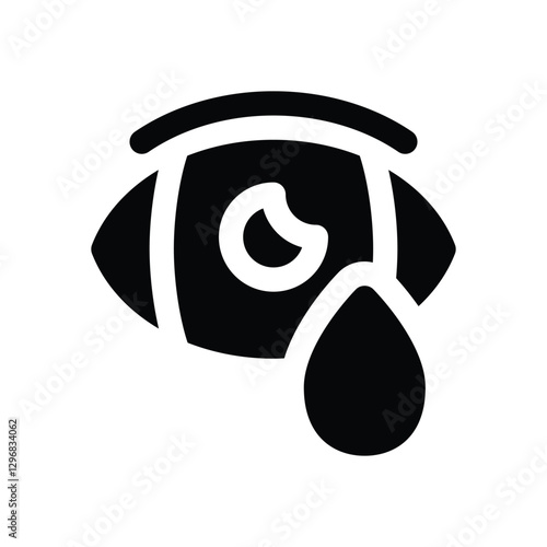 crying glyph icon. Strong and solid vector icon for websites, mobile interfaces, presentations, and visual branding. High quality and easy to edit.