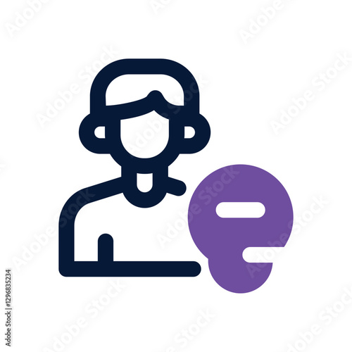 negative thinking dual tone icon. Sleek and modern vector icon for websites, mobile apps, marketing materials, and corporate design. Fully scalable and ready to use.