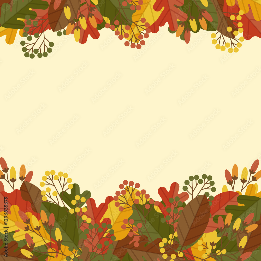 autumn leaves border with empty space in the middle autumn leaves border with empty space in the middle