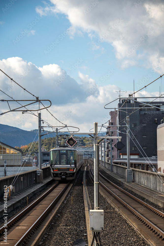 Naklejka premium a train station in Kyoto, Japan 