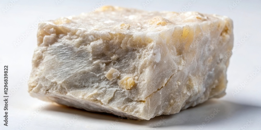 Close-up of raw potassium mineral block, rock sample, science, rock sample Close-up of raw potassium mineral block, rock sample, science, rock sample