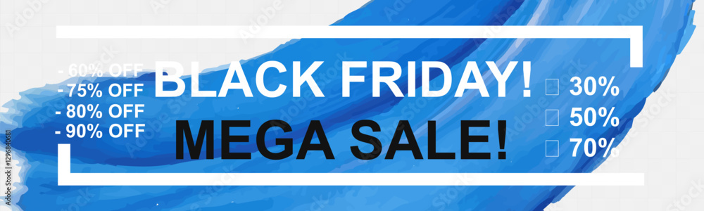 Black Friday sale banners with abstract brush strokes, modern typography, and promotional discount labels. Black Friday sale banners with abstract brush strokes, modern typography, and promotional discount labels.