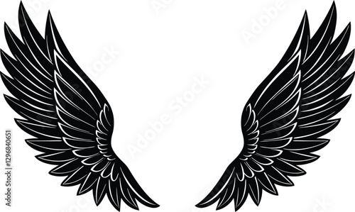 Wing Vector Silhouette Clipart Pet Animal SVG Design