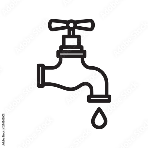 Save water simple line icon