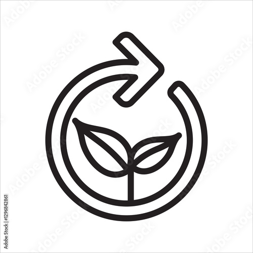 Renewable energy simple line icon