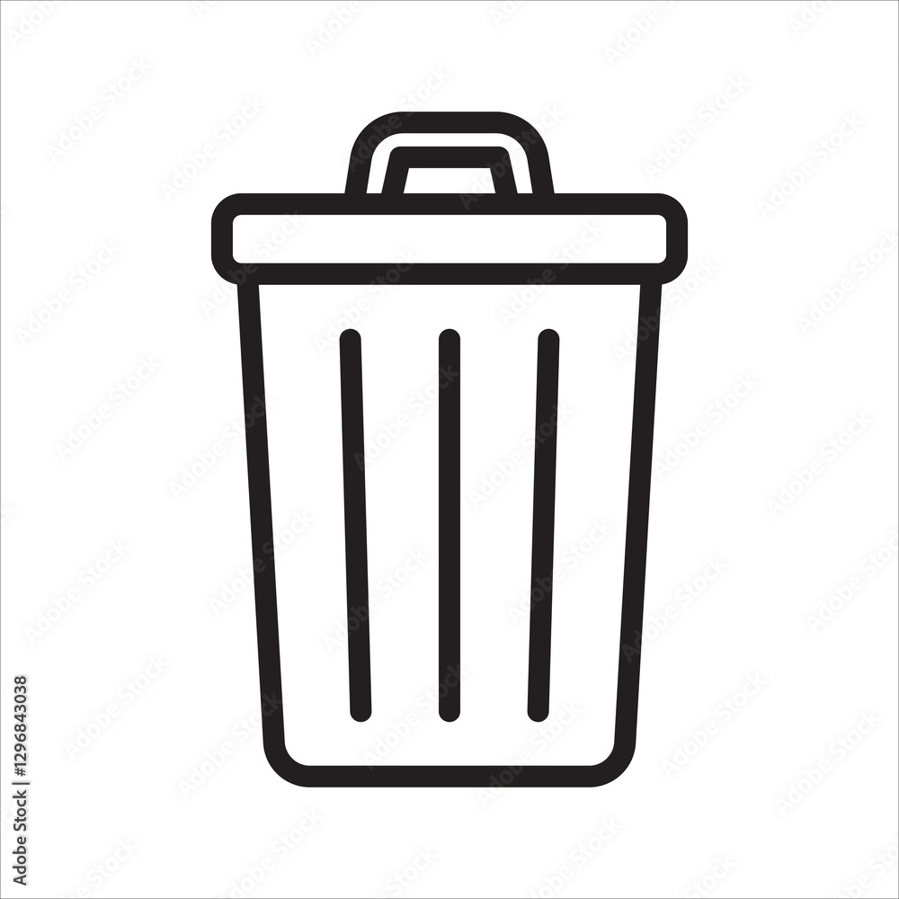trash bin simple line icon trash bin simple line icon