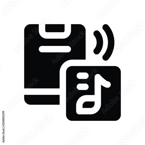 music glyph icon. Strong and solid vector icon for websites, mobile interfaces, presentations, and visual branding. High quality and easy to edit.