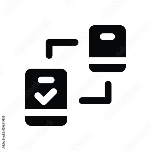 transfer glyph icon. Strong and solid vector icon for websites, mobile interfaces, presentations, and visual branding. High quality and easy to edit.