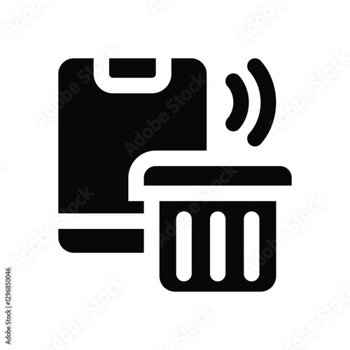 bin glyph icon. Strong and solid vector icon for websites, mobile interfaces, presentations, and visual branding. High quality and easy to edit.