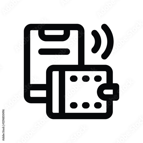 ewallet line icon. Clean and minimalist vector icon for websites, mobile apps, presentations, and logos. Fully scalable and customizable for any project.