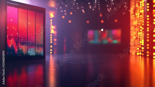Wallpaper Mural A vibrant digital art scene with colorful lights and patterns, creating an energetic and immersive atmosphere. Torontodigital.ca