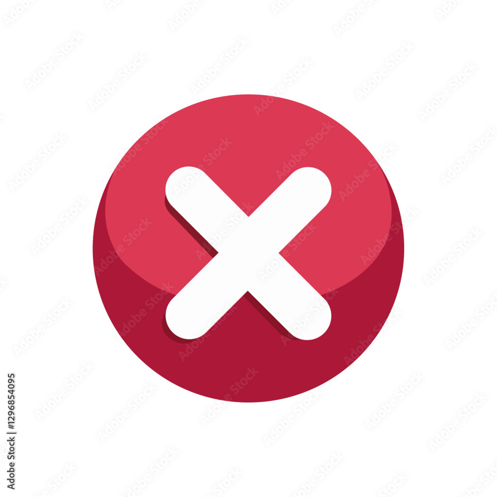 Red Circle with a White X Icon Signifies Rejection Red Circle with a White X Icon Signifies Rejection