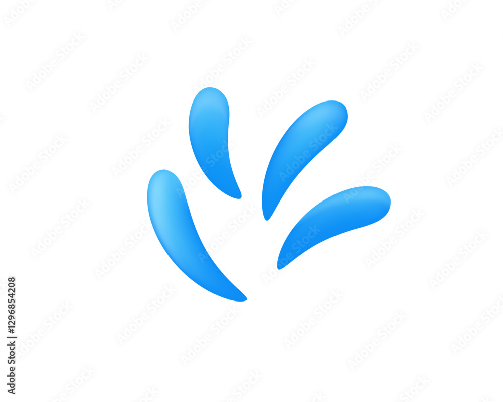 Abstract design with blue water droplets that convey fluidity, calm, and simplicity. Abstract design with blue water droplets that convey fluidity, calm, and simplicity.
