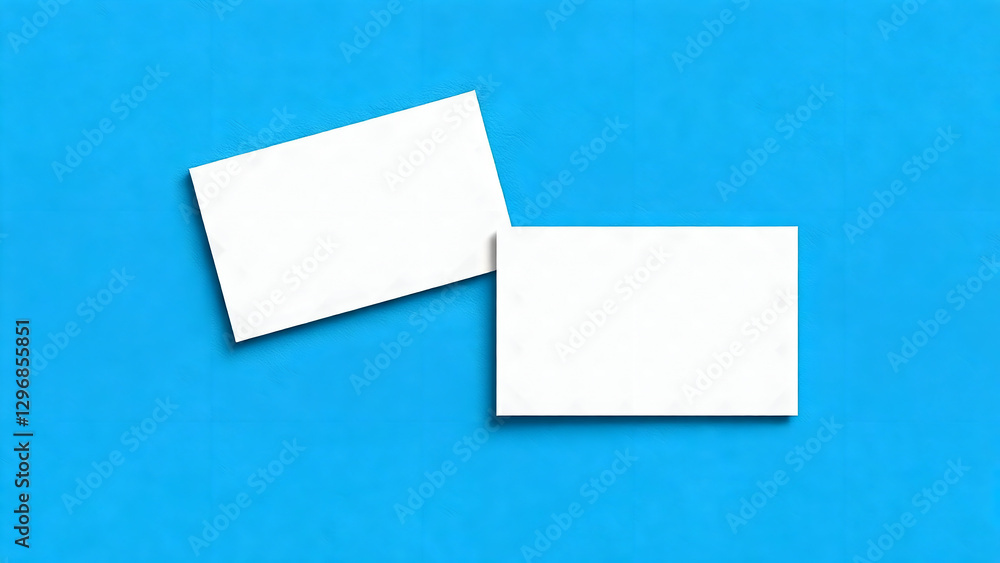 Modern business visiting card mock up template with front and back identity, stationery, label, branding, advertising, empty, mockup, for presentation on isolated sky-blue colour background Modern business visiting card mock up template with front and back identity, stationery, label, branding, advertising, empty, mockup, for presentation on isolated sky-blue colour background
