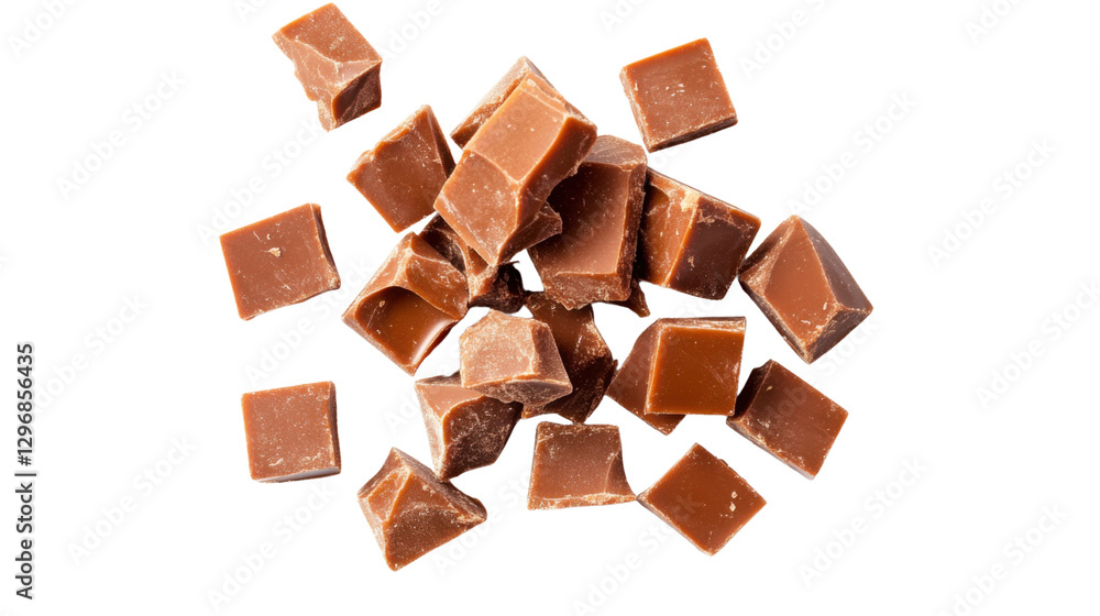 Fototapeta premium chocolate pieces isolated on white background