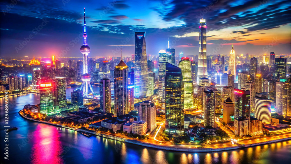 Fototapeta premium Shiny night city